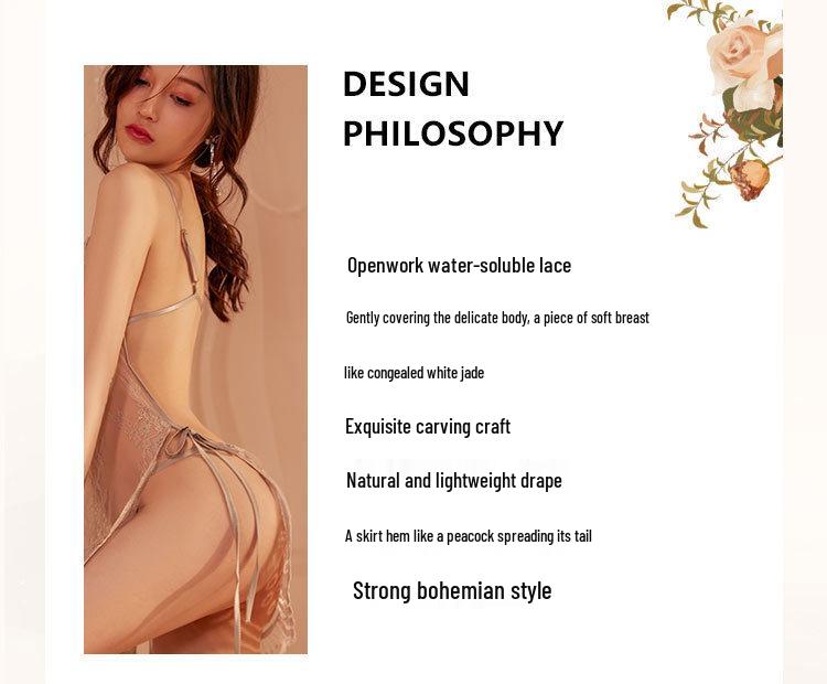 Sinnliches Spitzen-Strapsnachthemd: Verlockende Cut-Out Dessous 646