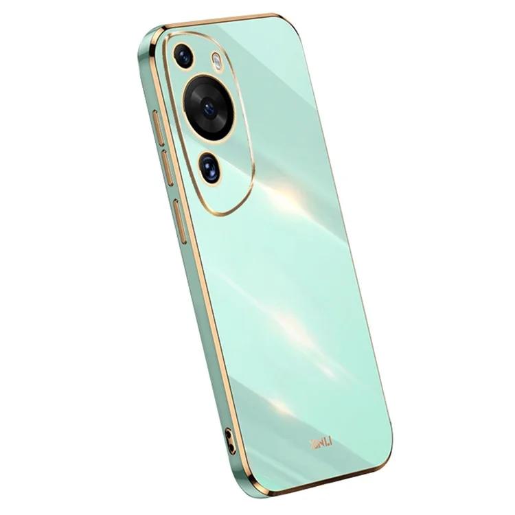 

XINLI For Huawei P60 Art Electroplated Edge TPU Case Precise Cut-out Anti-Fall Phone Cover