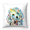 Creative watercolor colored dog design Digital printing short plush pillow covers for car sofa office cushion cover home goods