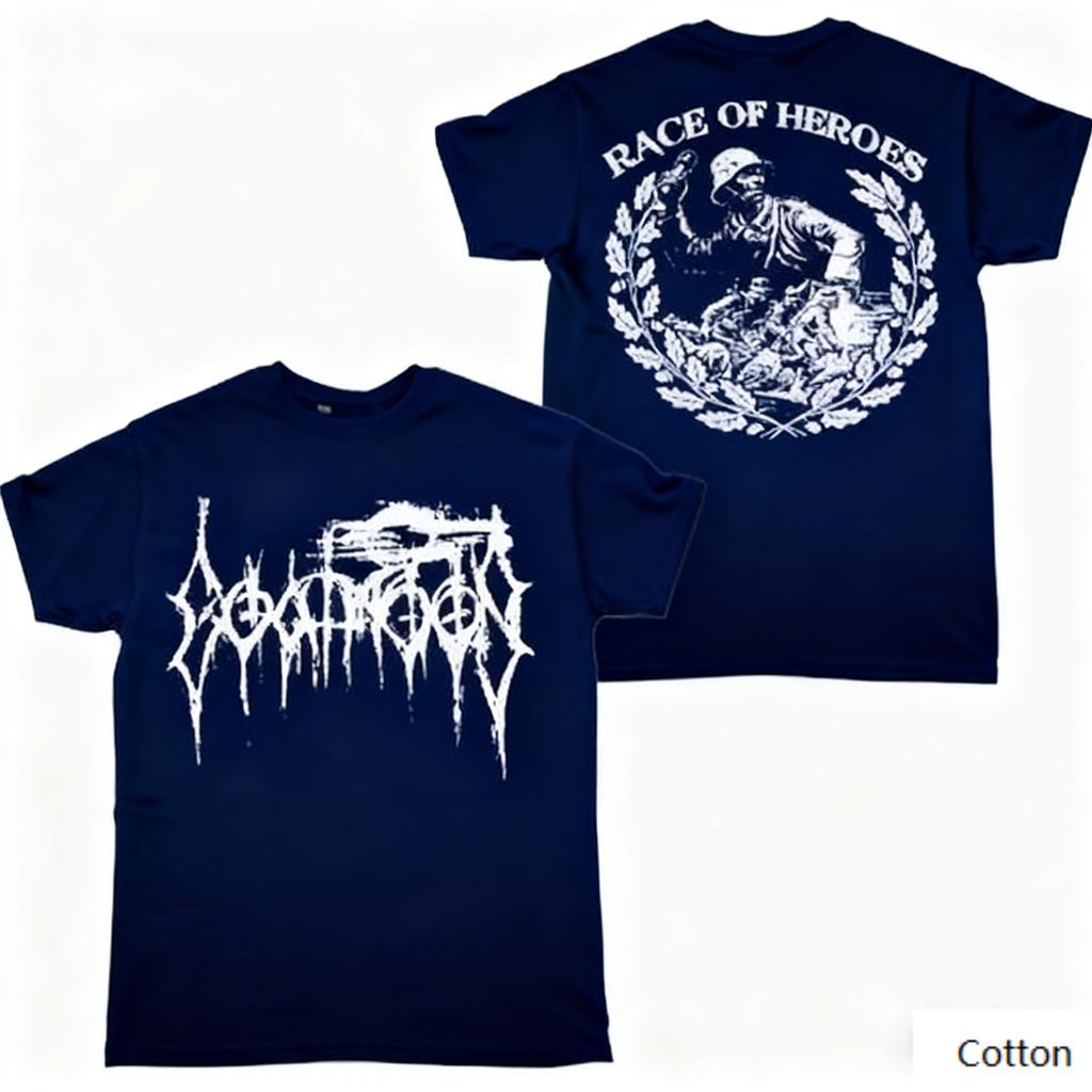 Nostalgický - Temný kov - Retro vojenský - Vibe Crew Neck T-shirt s retro - stylem hrdinského motivu hudební skupiny