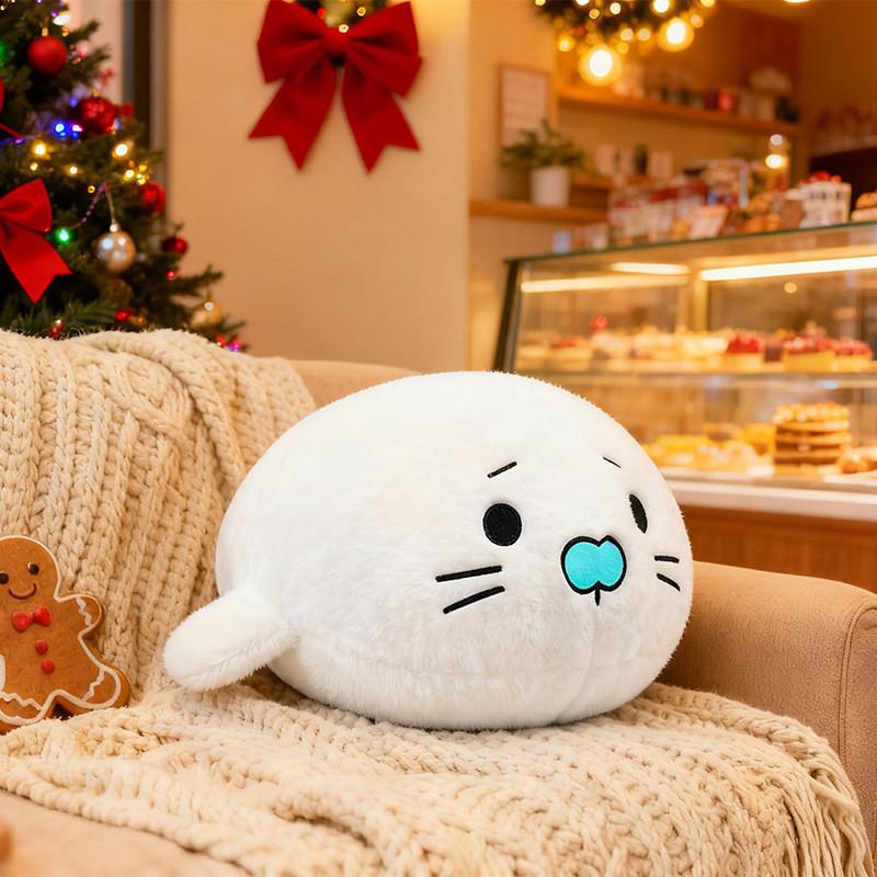 Marine Life Plush Seal Pillow With Pp Cotton Filling For Ocean Museum Souvenir
