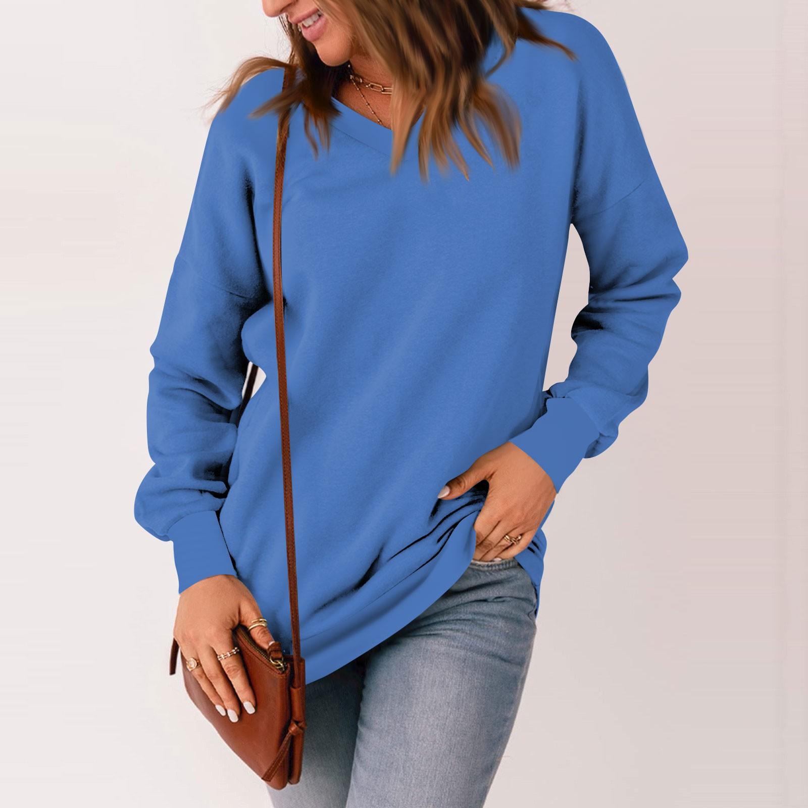 Женская повседневная толстовка с v-образным вырезом — фото 4