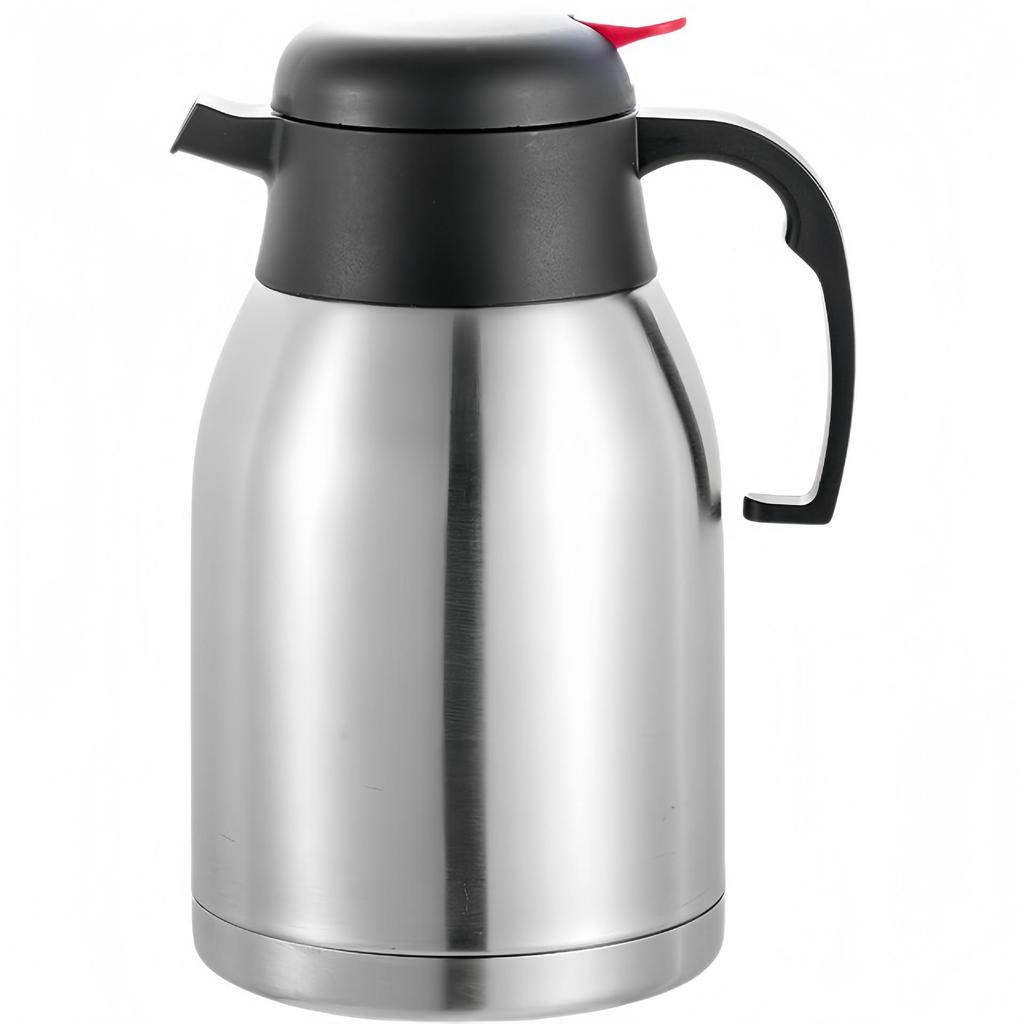 European Style 2L Stainless Steel Thermos Flask - Double-layer Vacuum Insulated Coffee Pot, Household Hot Water Bottle with Custom Logo.