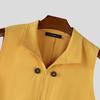 INCERUN Men Sleeveless Zip-up Decorative Buttons Casual Long Cardigan Waistcoats