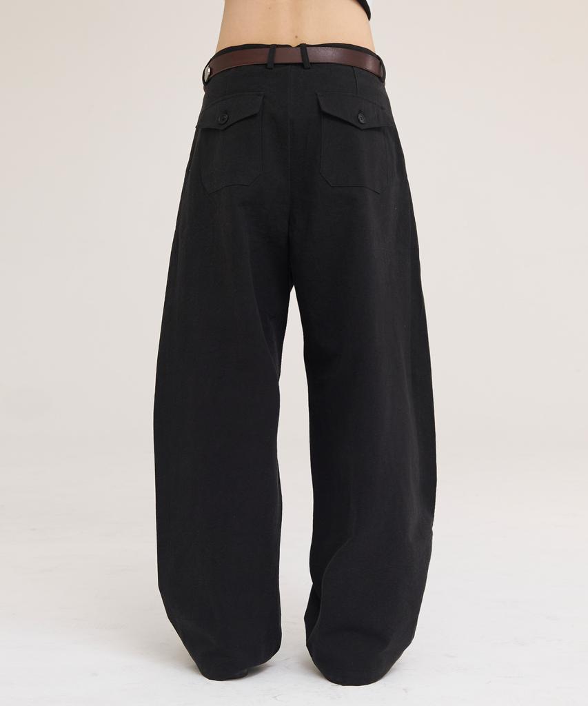 Akesi Harrison Wide Chino Pants_Washed Black