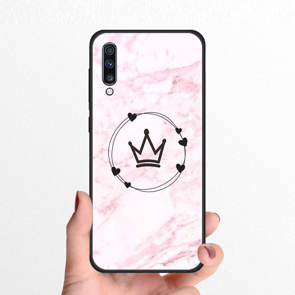 Husa de telefon din silicon cu flori de marmura roz pentru Samsung Galaxy A50 A70 A10 A20e A30 A40 A20s A10s A10e A80 A90 A60 A30s