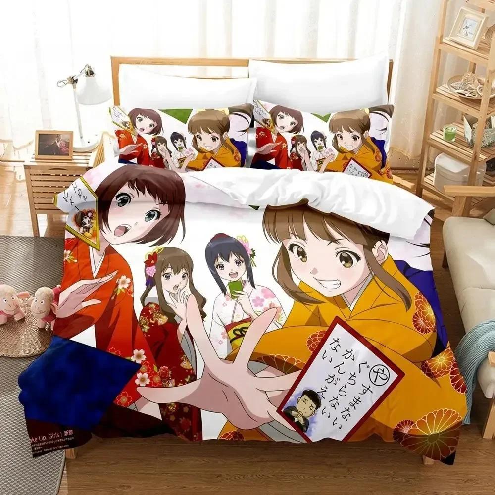 

3D Print Anime Kawai Wake Up, Young Girls! Beding Set Soft Duvet Cover Shet Printed Bed Linen Set Pilowcase Bed Ful Quen King-Sized Dimensionsd 135*200cm Eu-Single