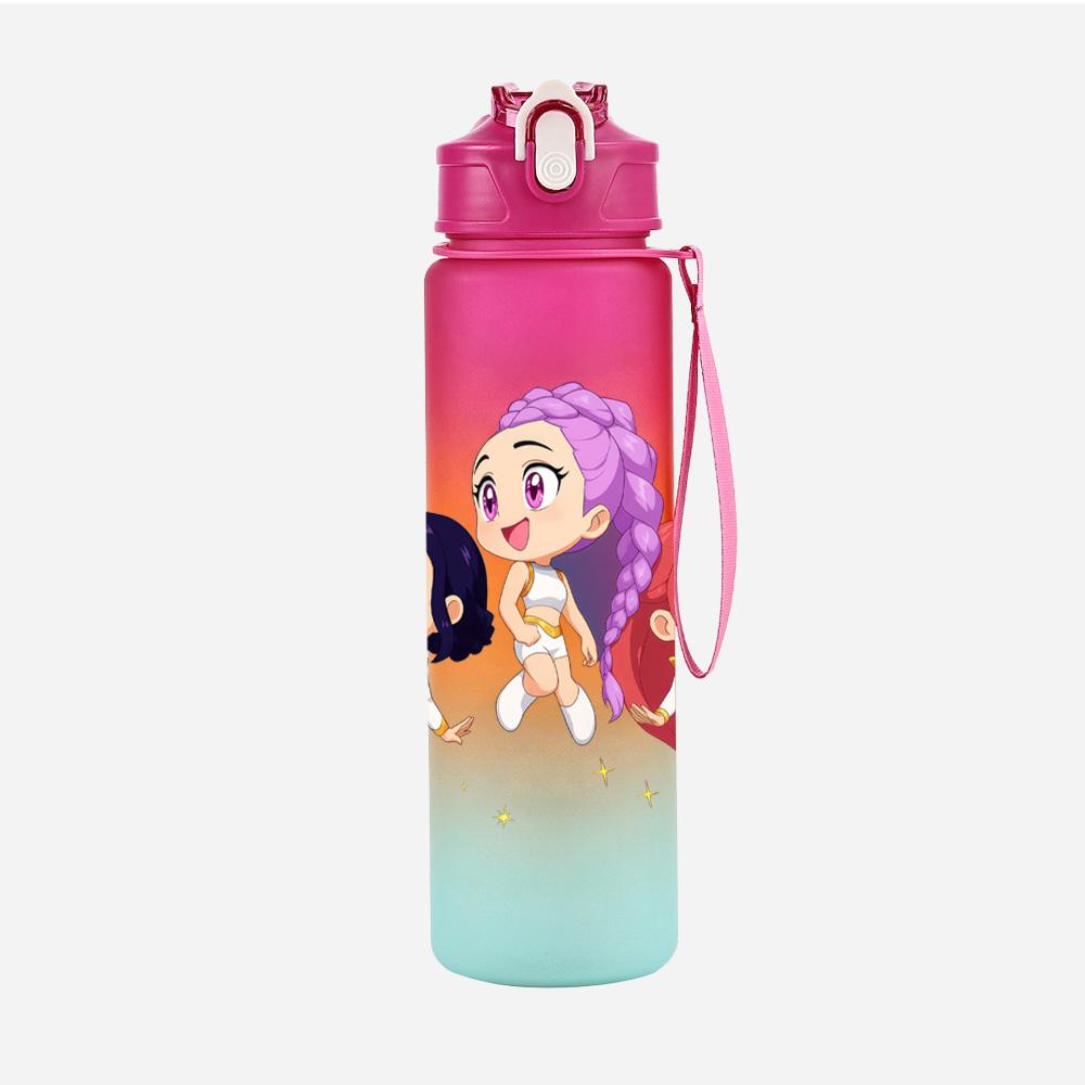 Cartoon K-Pop Dämonenjäger Bedruckte 750 ml Wasserflasche Große Kapazität Trinkbecher Tragbarer Outdoor-Sport Wasserbecher Kindergeschenk