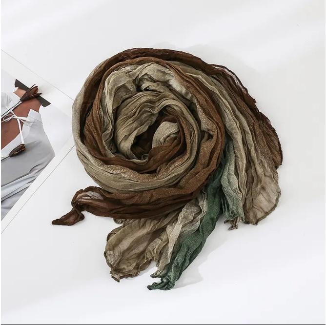 Women's Elegant Multicolor Gradient Scarf Soft Lightweight Breathable Sacrf Spring/Fall/Winter Bohemian Style Accessory