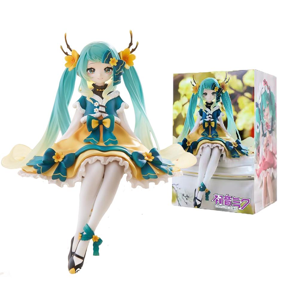 14cm Fashion Hatsune Miku Anime Figure Flower Fairy Hatsune Miku Action Figures Kawaii Girl Figurine PVC Collection Model Toys
