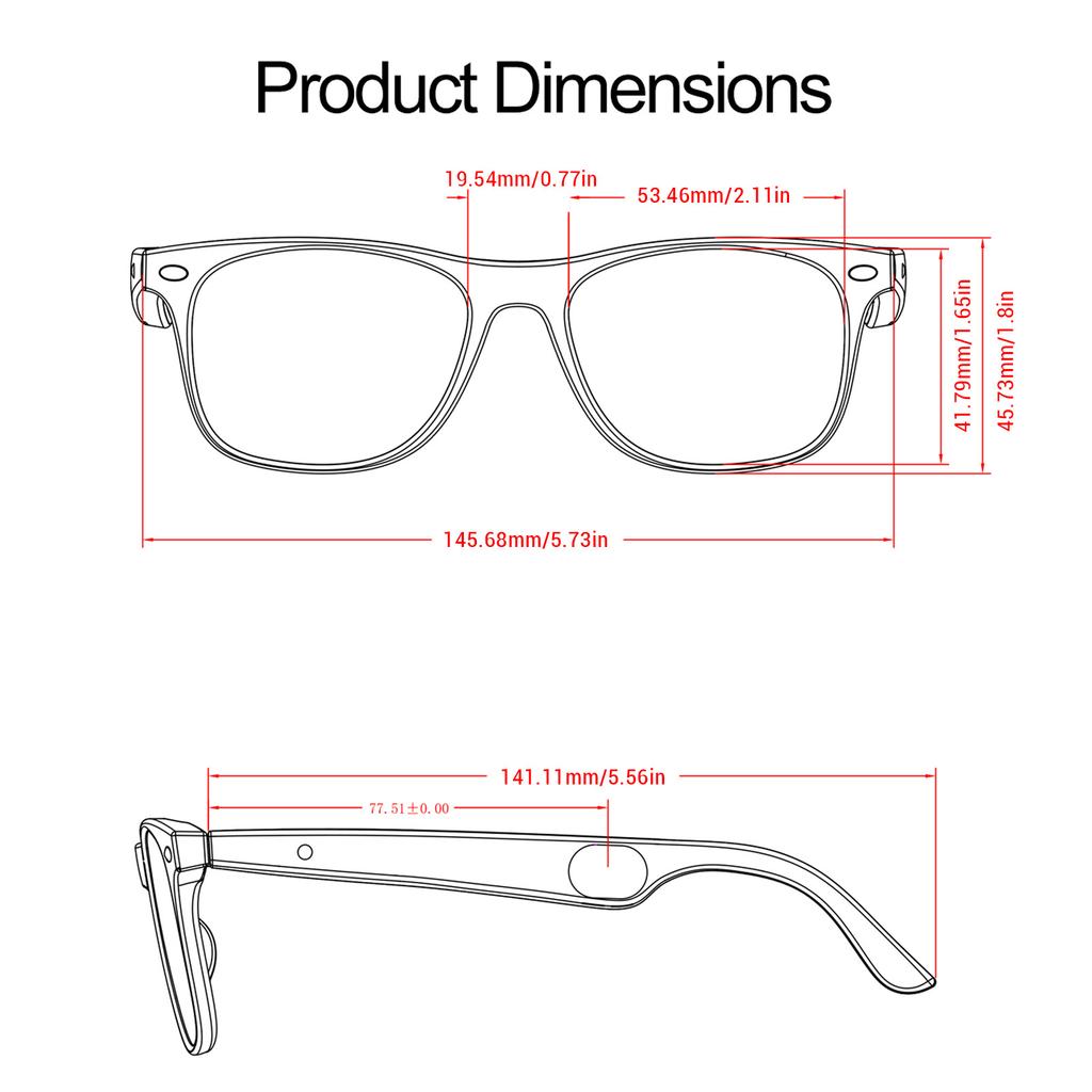 AI Translator Glasses Bluetooth 134 Languages Real Time Translation Blue Lights Blocking Smart Glasses for Travel Sports Music