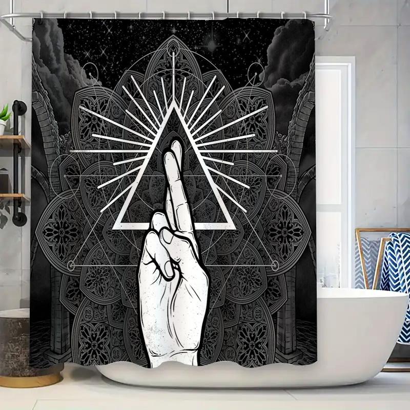 

Mystic Hand Tapestry Shower Curtain Gothic Home Decor Witchcraft Spiritual Art Bathroom Set Vintage Occult Design Dark Academia W60H190(CM)-1 Pcs
