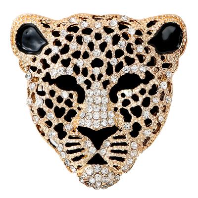 Nový drahokamový leopardí odznak do hlavy Dámský a pánský kabát Příslušenství Divoký styl Brož 2 dostupné barvy ve vysoké kvalitě