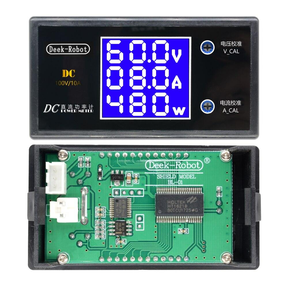 1PC LCD Digital Voltmeter Ammeter Wattmeter Voltage Current Power Meter Volt Detector Tester Monitor DC 0 To 100V 10A 1000W