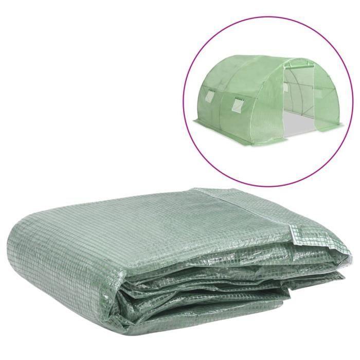 Couverture de remplacement de serre - vidaXL - 300x300x200 cm - Vert - 4 fenêtres - 1 porte