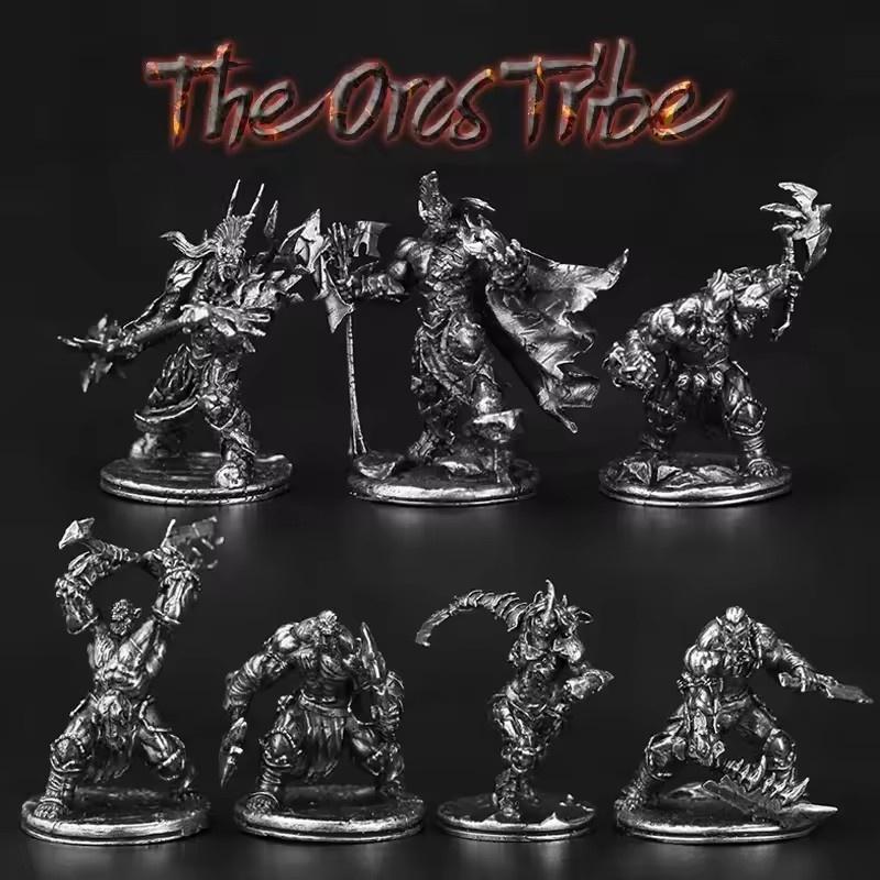 Metal Orc Tribe Soldier Archer Action Figures Desktop Game Chess Pieces Collectible Miniature Model Car Interior Ornament