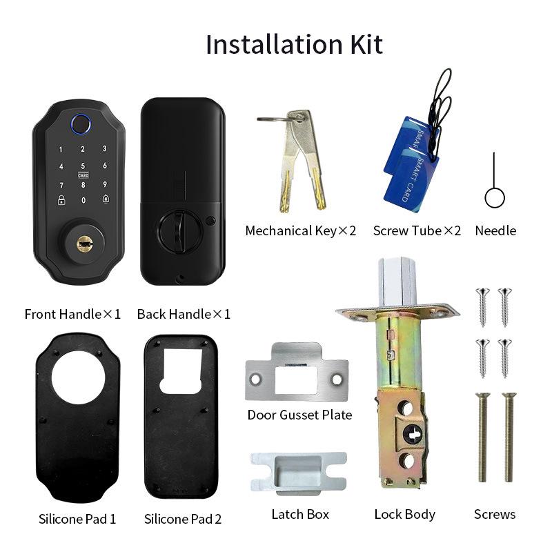 European & American Graffiti Smart Door Lock with Fingerprint & Password for Wooden Doors