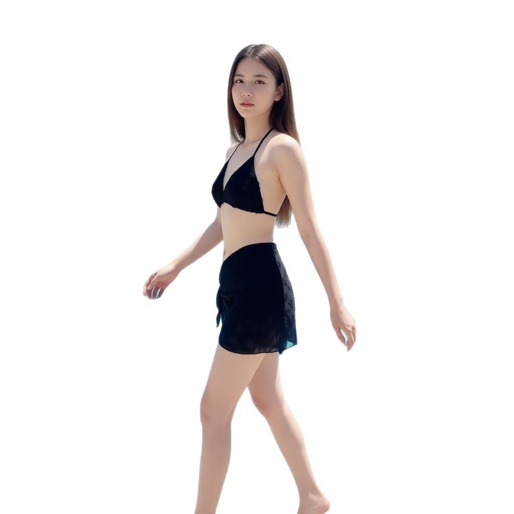 Swimsuit women's bikini three-piece split super sexy babes pure desire small breasts thin seaside vacation swimsuit beach