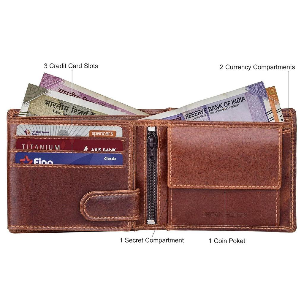 Zeus Caramel Brown Leather Wallet for Men