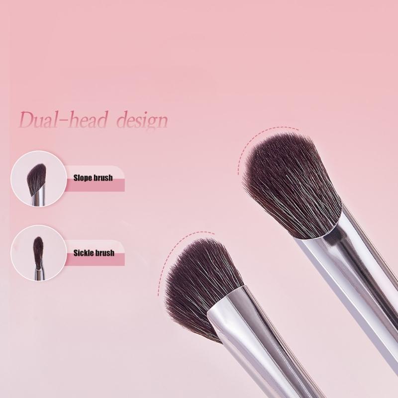 Double Headed Eyeshadow Brush For Powder Eyeshadow & Eye Liner Makeup Travel Friendly Cosmetic Tool