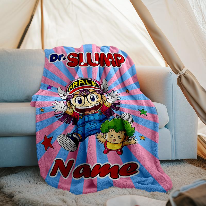 Personalized Custom Name Blanket - Arale Norimaki Print Design,Blanket for Sofa,Bed,Travel,Camping - Soft and Warm, Great Gift