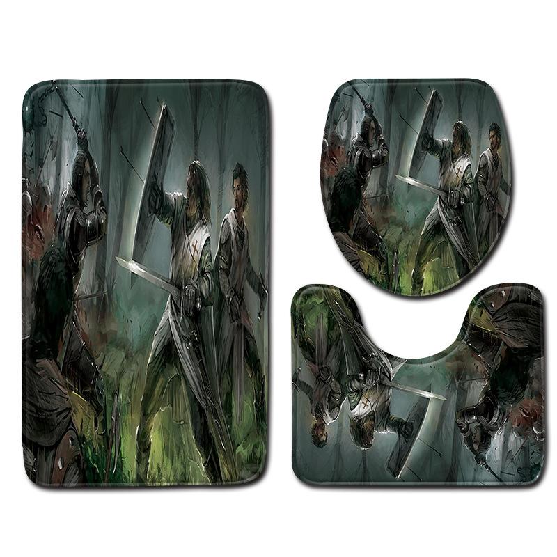 Creative Doormat, Bathroom Floor Mat, Toilet Three-Piece Carpet