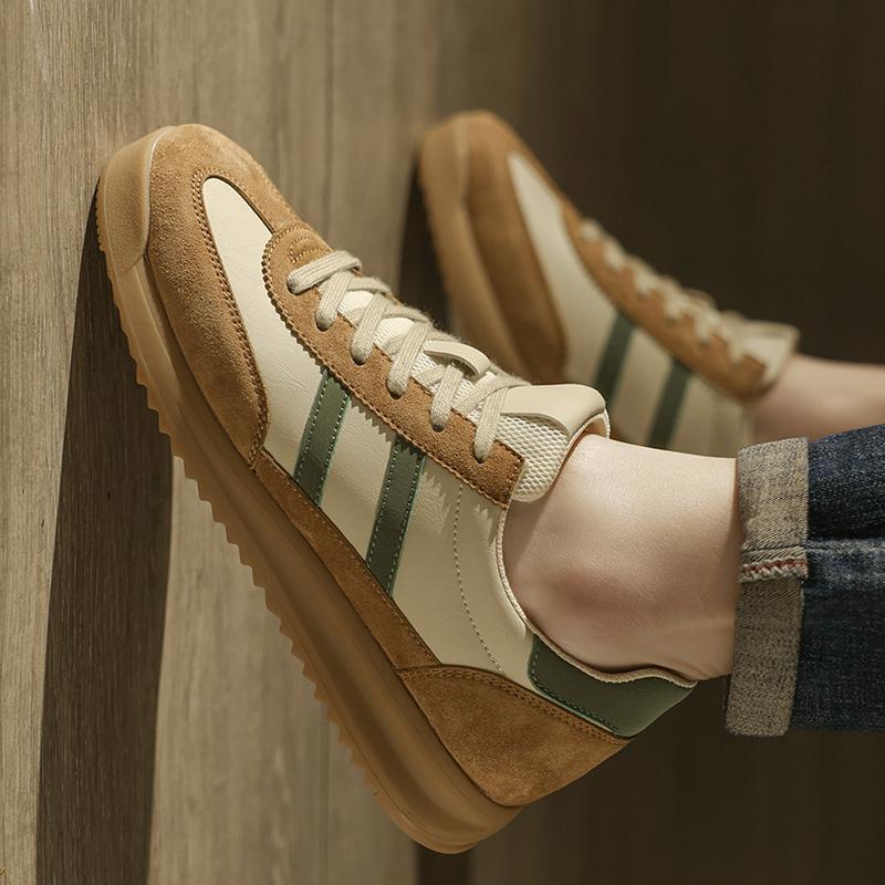 Fashion Men's Spring Autumn Casual Leather Shoes Mens Vulcanized Shoes Classic Non-Slip Walking Trainers Mens Fashion Sneakers Male Soft