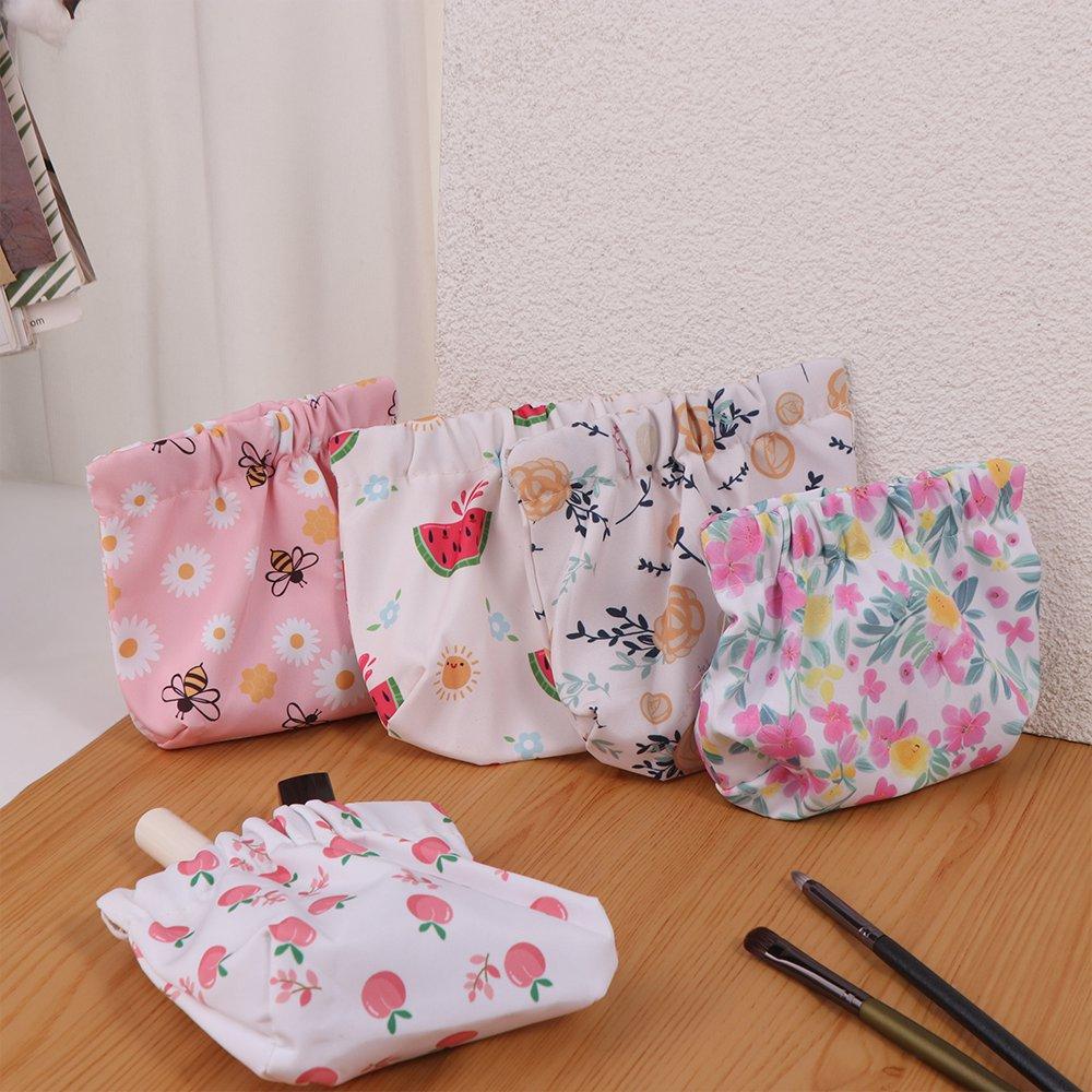 

Makeup Bag Mini Cosmetic Bag Flower Coin Purse Simple Leaf Spring Bag Outdoor E