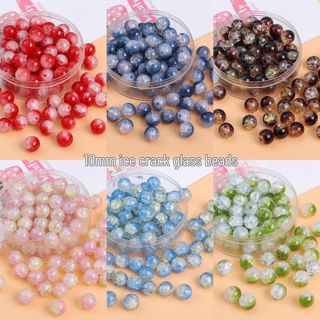 10mm Round Glass Beads: Hand-Woven Bracelet & Necklace DIY Material, Handmade Accessories