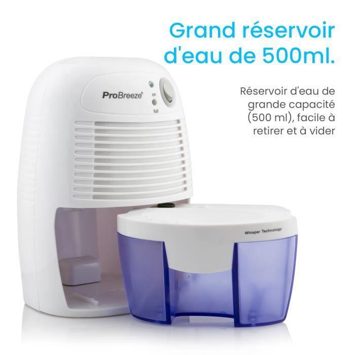 Mini déshumidificateur d'air Pro Breeze - Compact et économe en énergie - 500 ml