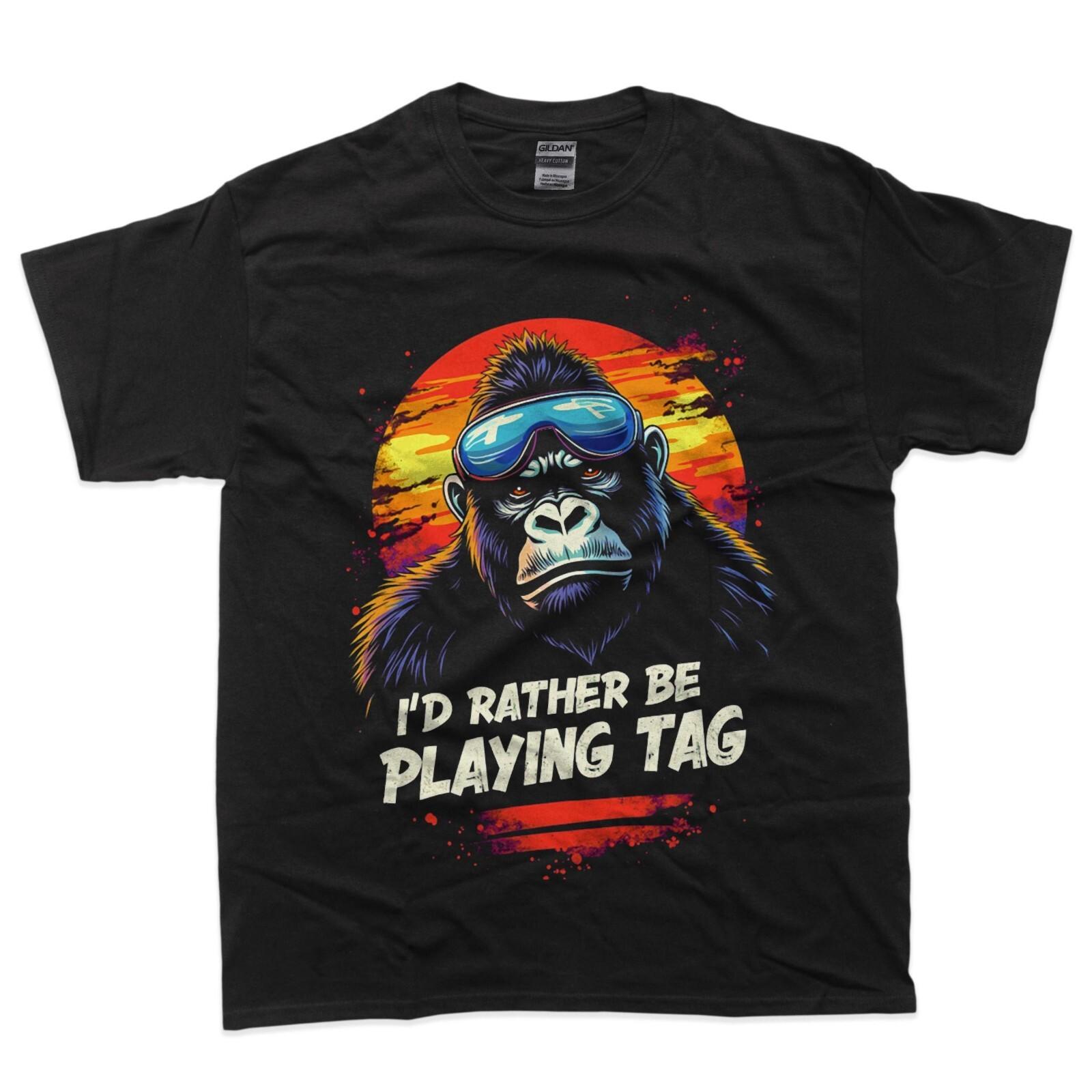 ID RATHER BE PLAYING TAG Gorilla T-Shirt XXL