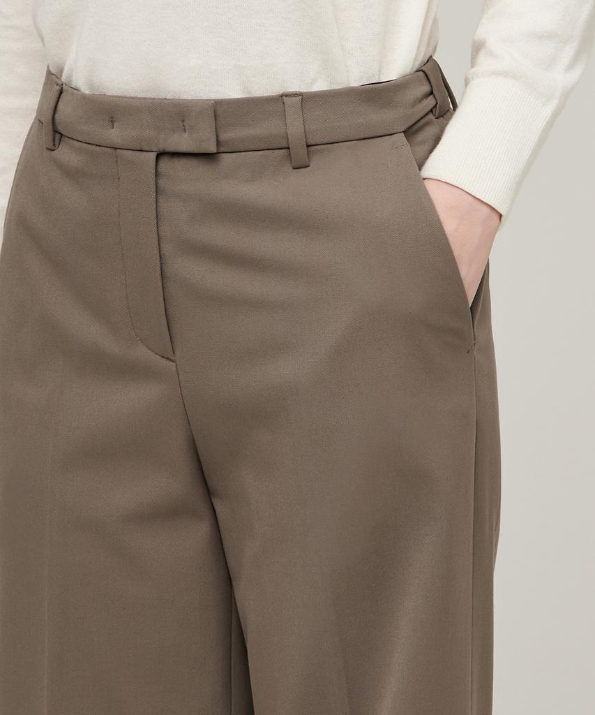 MUSINSA STANDARD WOMAN Women'S Heavyweight Fleece-Lined Wide Hidden Elastic Waist Slacks [Dusty Beige]
