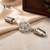 Gold Silver Cardigan Holders 4Pcs Vintage Sweater Clips for Women Girls, Retro Floral Clips, Elegant Scarf Clasps Clothing Decoration Shawl