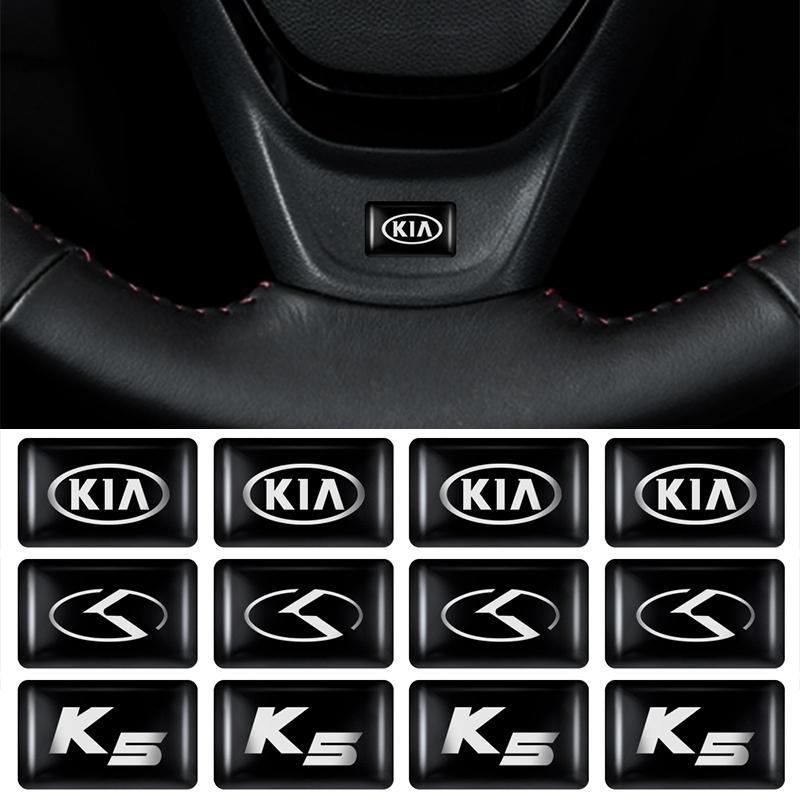 10/20/50Pcs Car Accessories 3D Epoxy Resin Emblem Car Interior Stickers For KIA K K5 Sportage Sorento Soul Picanto Optima Ceed WB9