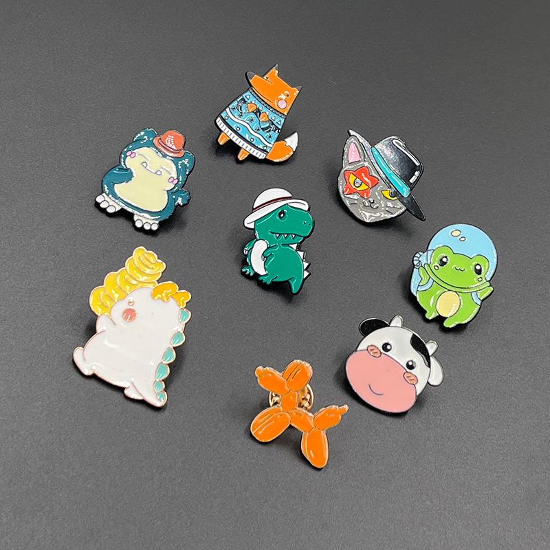 Creative Alloy Animal Brooch: Versatile Little Dinosaur and Fox Accessories for Clothing, Shoes, and Bags
