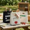 Canvas Insulated Lunch Bag Large Capacity Food Storage Bag Tote Portable Picnic Bag  School