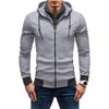 Casual Men Hoodie Men's Zipper Closure Hoodie Cardigan with Drawstring Hood Contrast Color Design for Fall Spring Seasons Spring