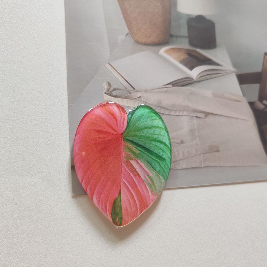 6pcs Creative Lifelike Tropical Green Plants Refrigerator Magnets Cute Refrigerator Magnets Whiteboard Sticker Decorative