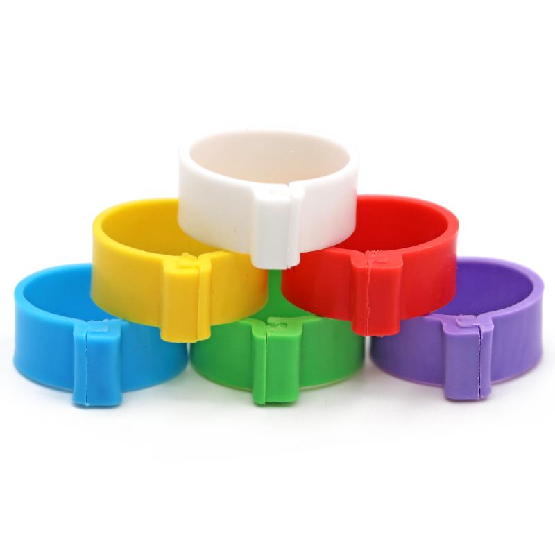 100 Pcs Chicken Foot Rings 6 Colors Poutry Duck Pigeon Geese Quail Bird Ring Carry tools Feeding Logo