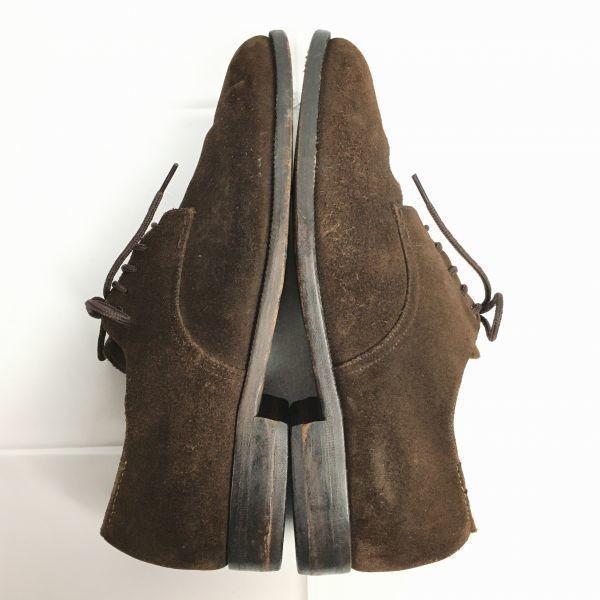 1970s-80s Vintage YANKO Suede Leather Plain Toe Shoes Brown Size 6EE 24.5 Men's(USED)