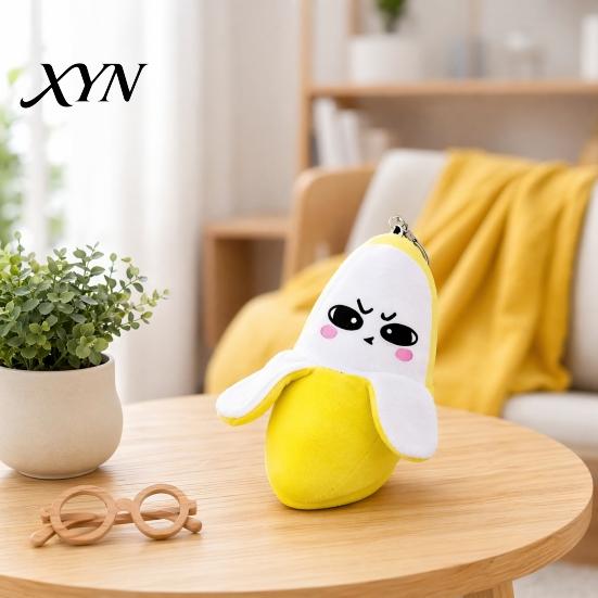 Kids Musical Plush Toy Banana Toy, Fruit Sensing Metronome with Sounds, Interactive Music Playing Doll Sound for Kids, Cute Motion Sensor Keyring Gift