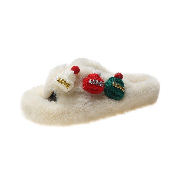 Christmas Elk Cotton Slippers For Women New Halloween Bedroom Soft Winter Indoor Shoes Warm Closed Toe Plush Cotton Slippers