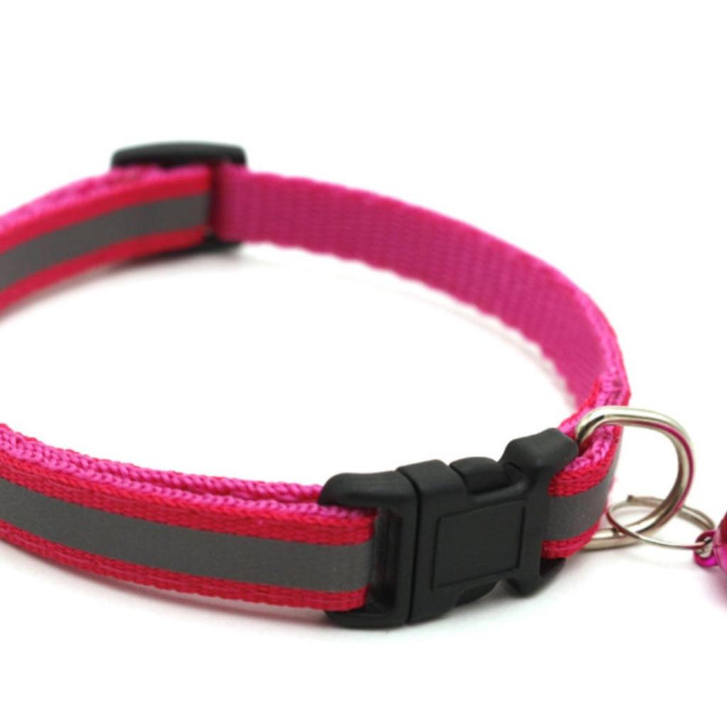 Reflective Adjustable Pet Collar with Bell for Small Dogs and Cats - Anti-Lost Design