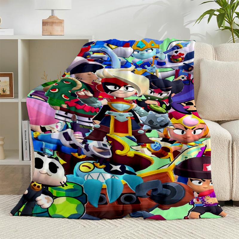 1PC Game Brawl Adventure Heroes Flannel Blanket Gift, Suitable for Both Men And Women, Soft Ideal for Beds And Sofa, Birthday Or Christmas Gift