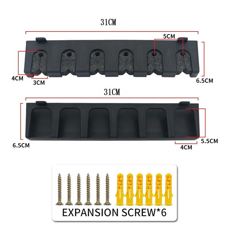 1Pcs Fishing Rod Storage Rack 6 Holes Wall-mounted Fishing Pole Holder Bracket Vertical & Horizontal Display Fixed Frame