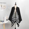 Warm Cold Shawl Cape Women Outdoor Camping Warm Outside Blanket Imitation Cashmere Double-Sided Shawl