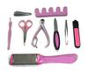 JERN® 9 Pcs. Manicure/Pedicure Kit with Stainless Steel Nail Clipper (Pink)