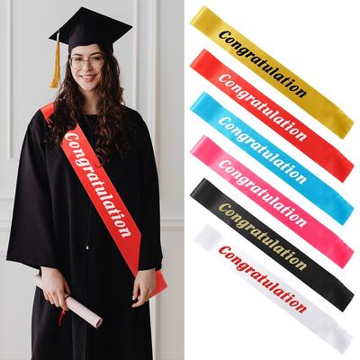 1Pc Muiltcolor Congratulation Sash Fashion Ribbons Shoulder Strap Sash Belt Decoration Festival Graduation Party Accessory