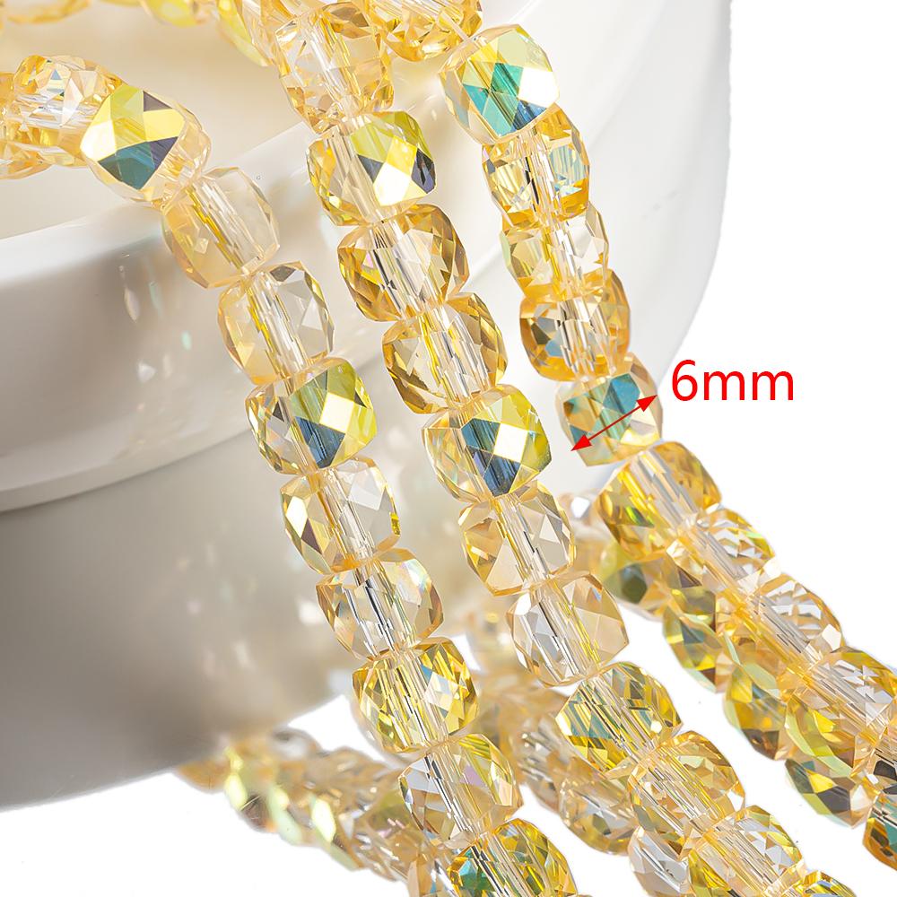 75-120pcs Glass Square Bead Crystal Rondelle Austria Faceted Loose Spacer Round Beads for Jewelry Making DIY Necklaces Bracelet
