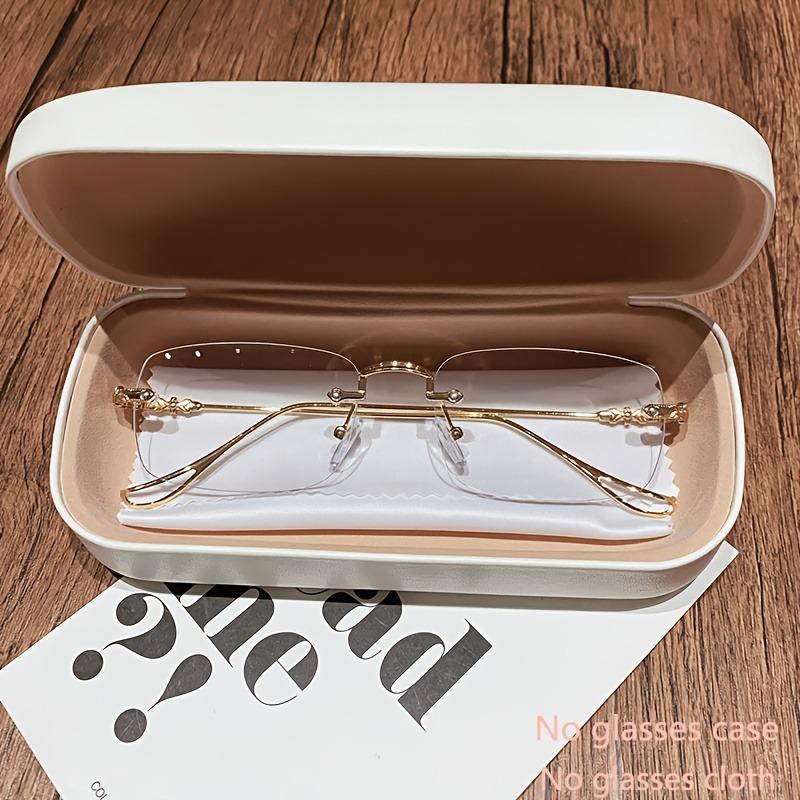 

4 шт. Модные мужские и женские безрамочные очки для пресбиопии, ультралегкий прямоугольный дизайн с прозрачными линзами 4.0